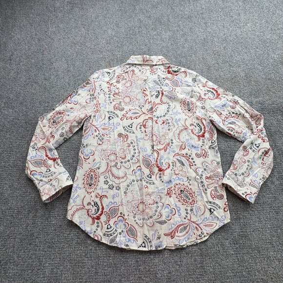 Ann Taylor Factory Top Womens M Paisley Button-Up Shirt Boho Fairy Business - Picture 7 of 13